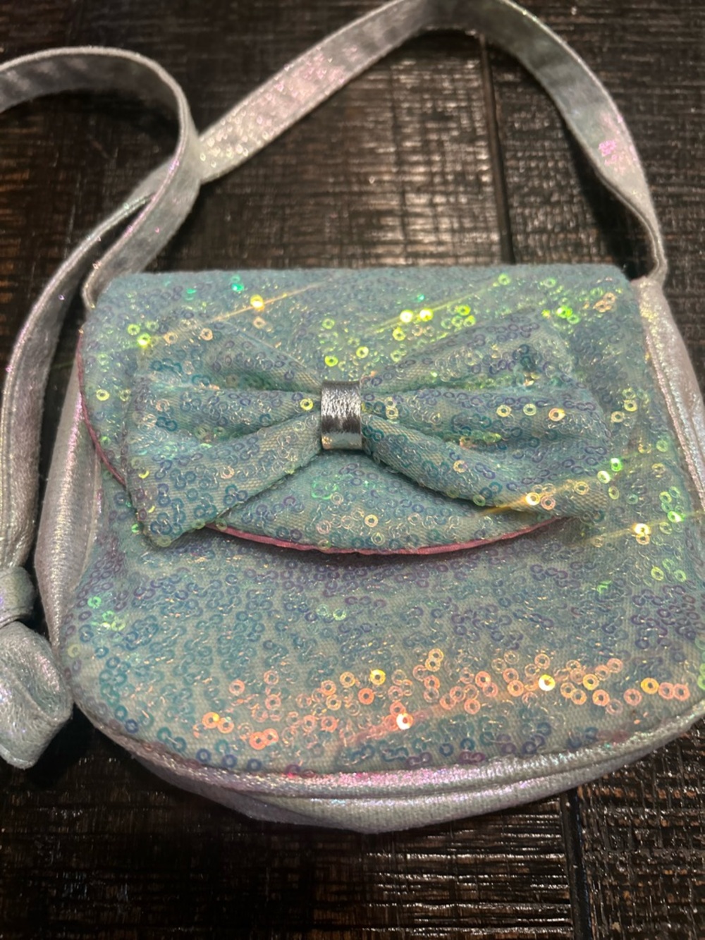 Iridescent Sequin Bow Crossbody Bag - KIDS - Picture 2 of 8
